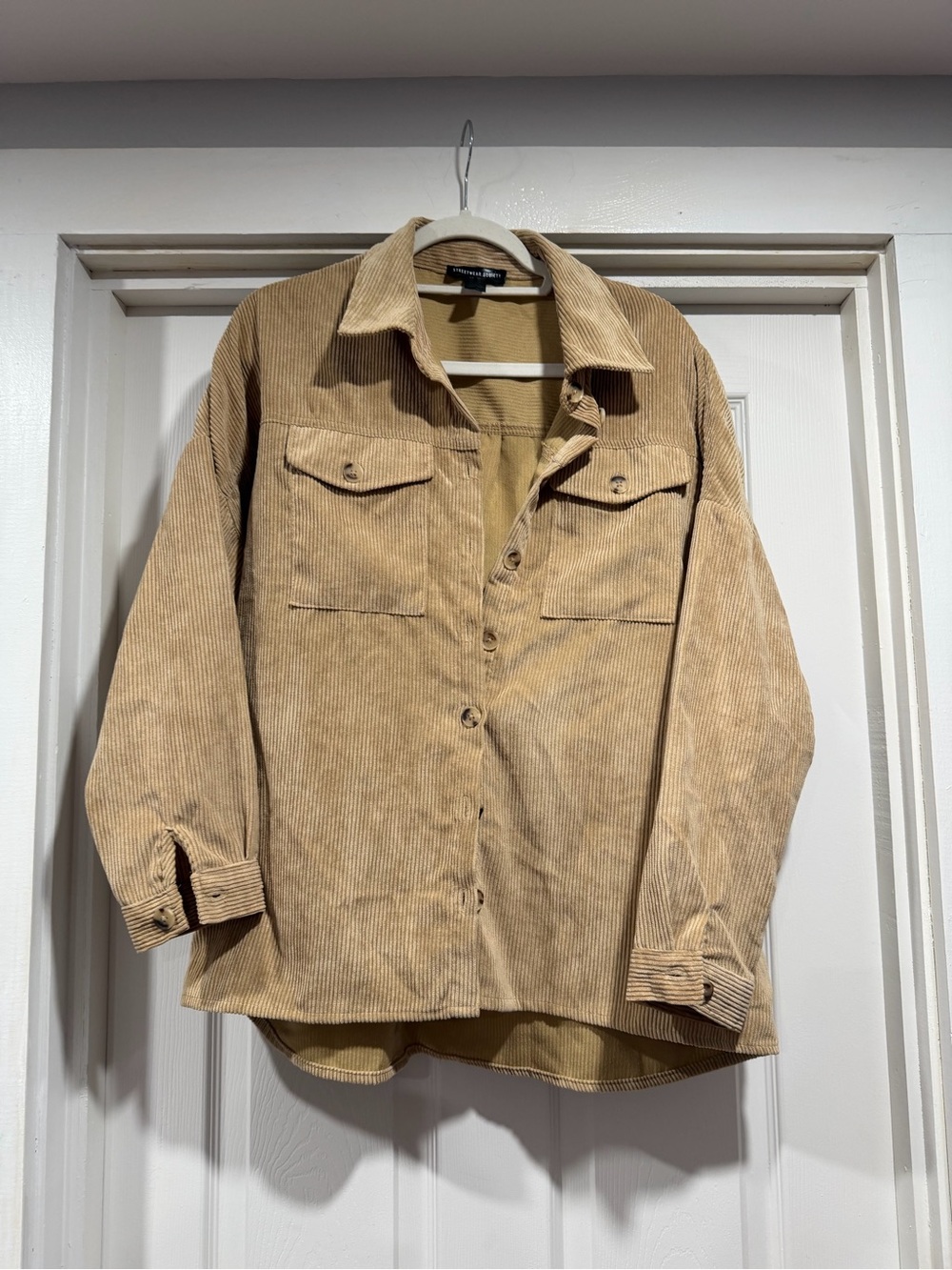 Streetwear Society Tan Corduroy Shirt Jacket